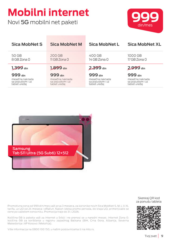 mts : Akcijski katalog Tvoj svet Januar 2026, strana 9 : Lisica.RS