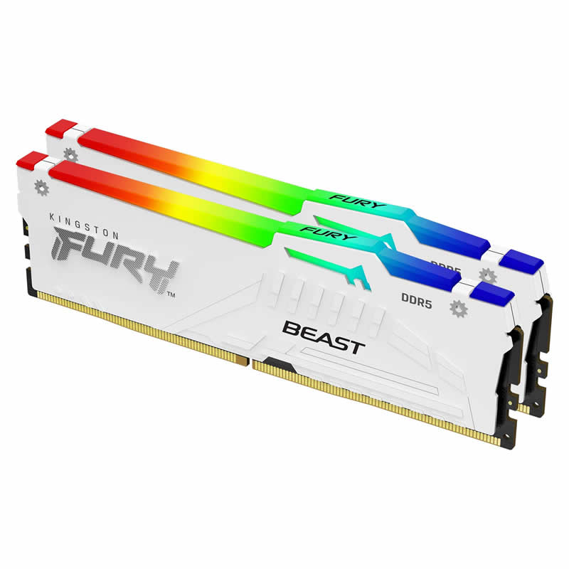 Kingston 32GB DDR5 5200MT/s kit KF552C36BWEAK2-32 Fury Beast White RGB EXPO