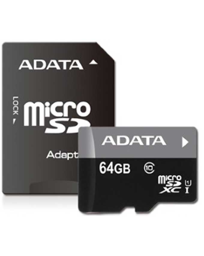 ADATA Micro SD Card 64GB + SD adapter AUSDX64