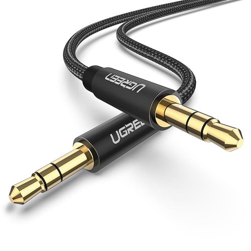 AUX kabl 3.5mm 1m gold Ugreen AV112 crni