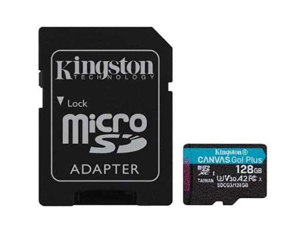 Micro SD Kingston 128GB Canvas GoPlus Class10 UHS-I U3 V30 A2, SDCG3/128GB