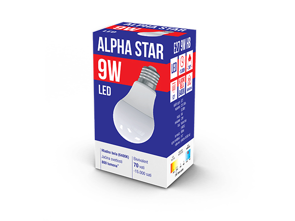 Alpha Star E27 9W HB LED Sijalica 6400K,220V,800Lm,Hladno bela