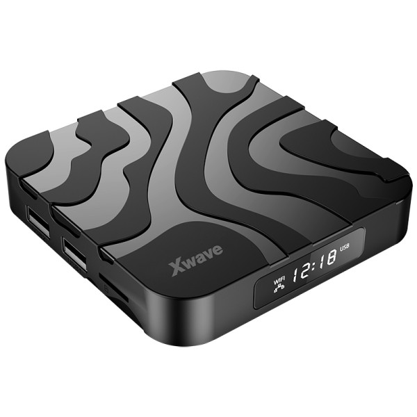 Xwave TV BOX 510 Smart TV 8K/Android 12/4GB/64GB/QuadCore/LCD displej/HDMi/RJ45/Wifi/BT/2xUSB/SD