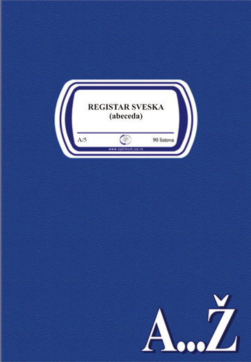 REGISTAR SVESKA A5 TP ABECEDA 90 3195