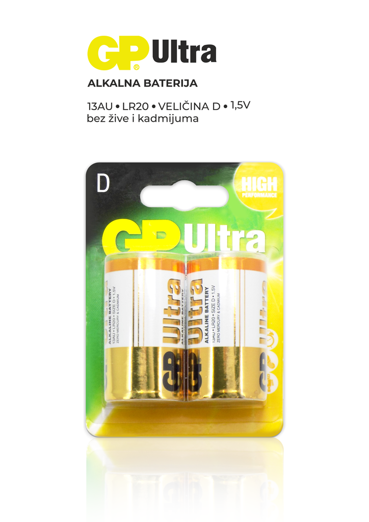 BATERIJA ULTRA ALKALNA D/1.5V 13AU-U2/LR20