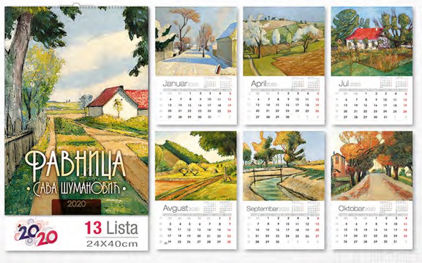 Kalendar zidni Šumanović Ravnica 13 listova