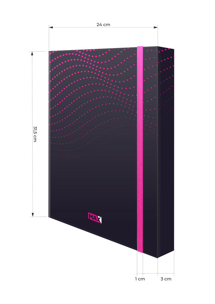 FASCIKLA SA GUMOM A4 3D BOX MAX MAGENTA PINK OP*