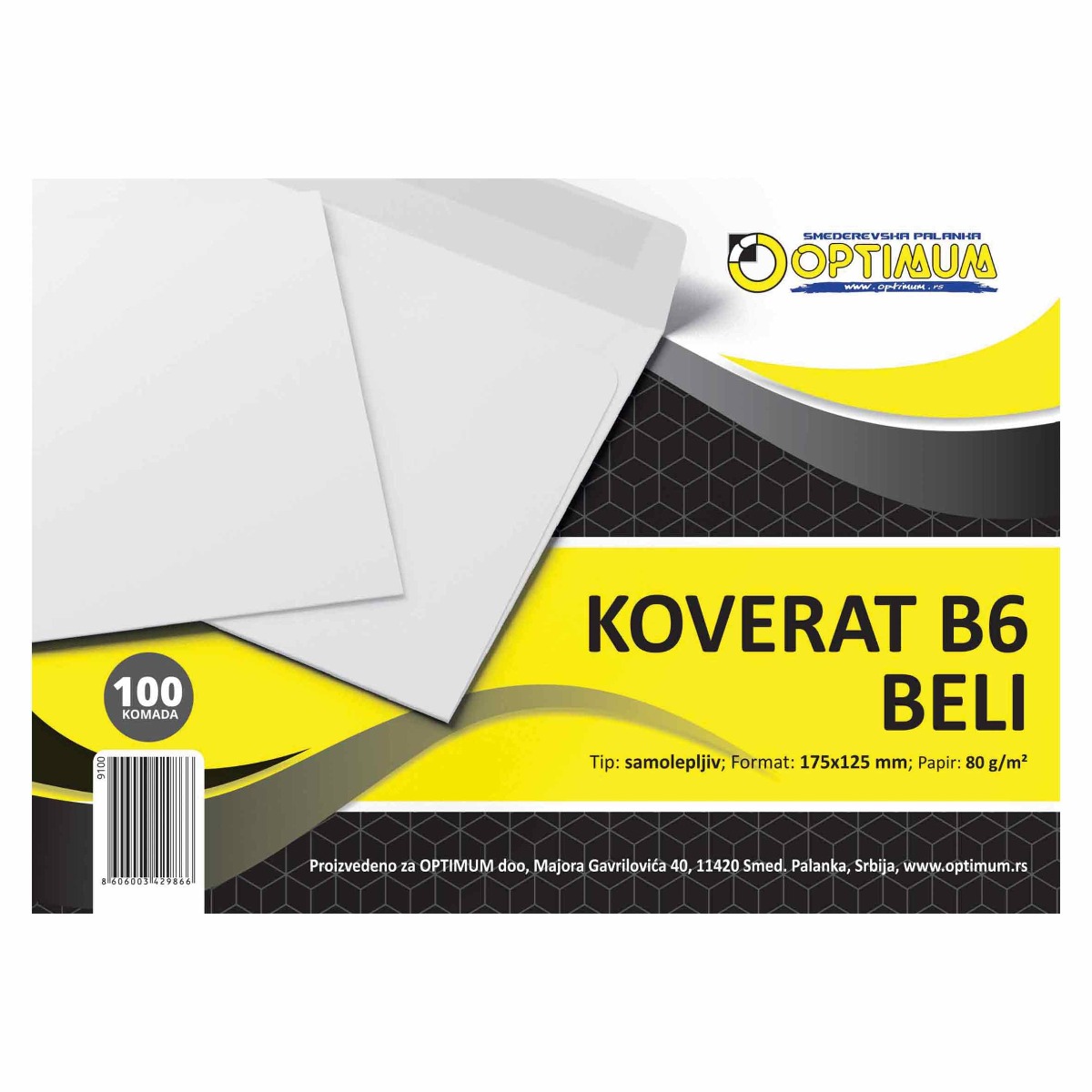 KOVERAT B6 BELI 1/100 SAMOLEPIV *SR