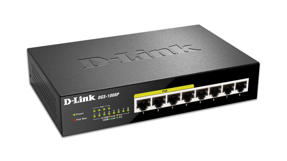 D-Link DGS-1008P 8-Portni PoE Gigabitni Svič