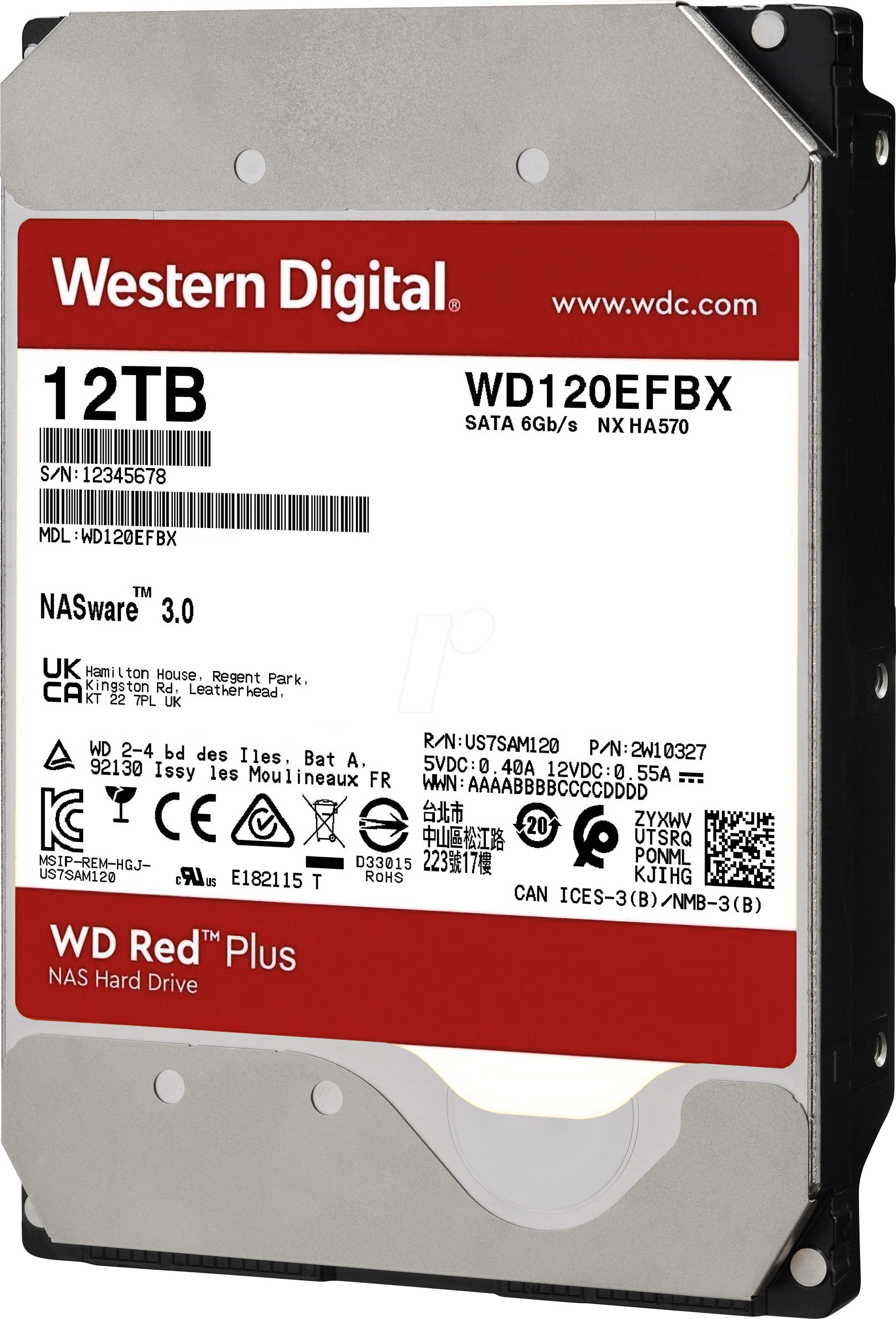 Western Digital 12 TB Red Plus WD120EFBX