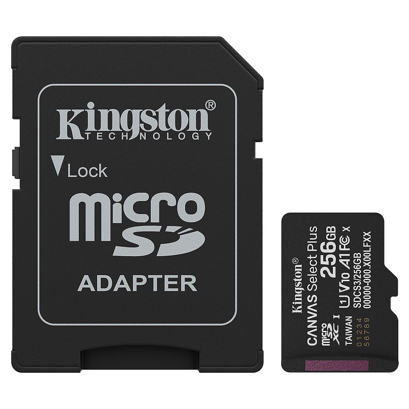 Kingston MicroSD Card 256GB SDCS3/256GB + SD Adapter
