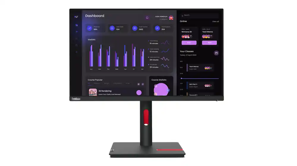 Monitor 24 Lenovo T24i-30 63CFMATXEU 1920x1080/Full HD/IPS/60Hz/4ms/VGA/HDMI/DP/USB/Pivot
