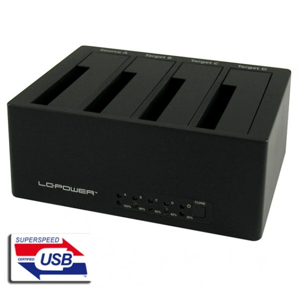 HDD D. Station 4-bay LC-DOCK-U3-4B 4xSSD/HDD, Black, USB 3.0/eSATA