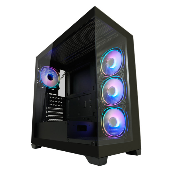 Kuciste LC Power LC-715B-ON &quot;Seamless_X&quot; Midi-ATX Case, black, 4x120mm ARGB