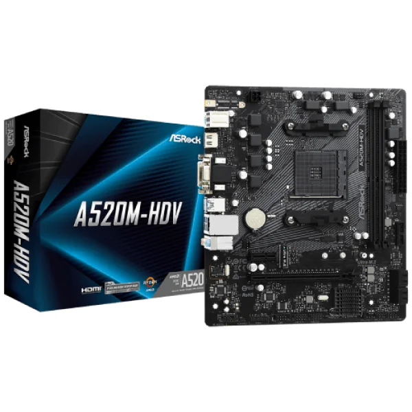 ASRock AM4 A520M-HDV 90-MXBE50-A0UAYZ