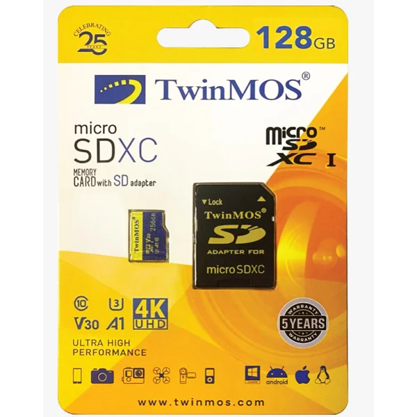 MicroSDXC TwinMOS 128GB TM128MSDXC10V30U3, UHS-3, V30