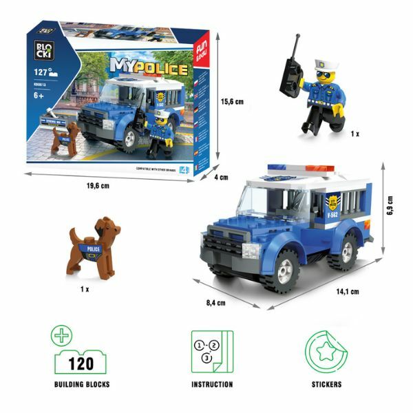 Kocke Blocki policijsko vozilo sa psom 120 delova