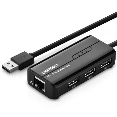 Adapter USB HUB 2.0 na RJ45 +3xUSB Ugreen