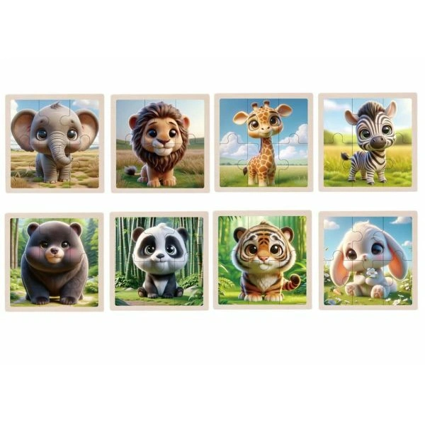Drvene puzle 6 pcs životinje