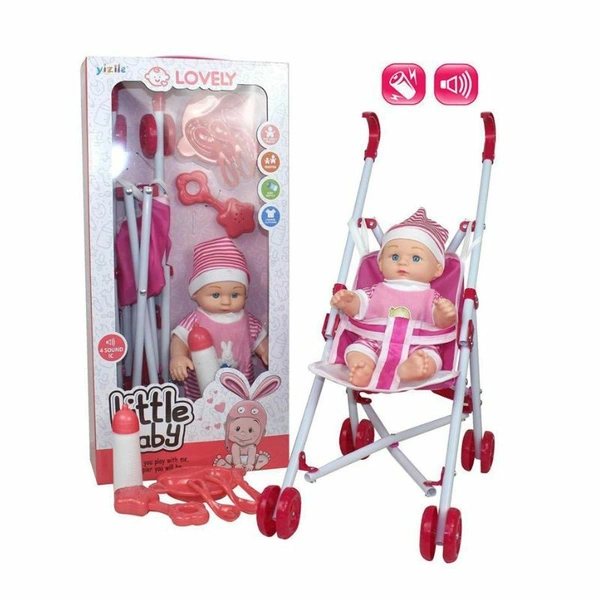 Lutka Beba Sa Kolicima I Dodacima