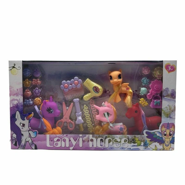 4 ponija u setu sa dodacima za ulepsavanje