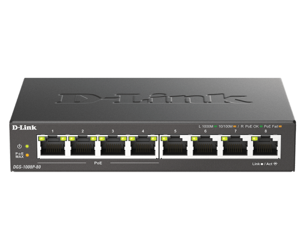 LAN Switch D-Link DGS-1008P/E 10/100/1000 8port -4Poe