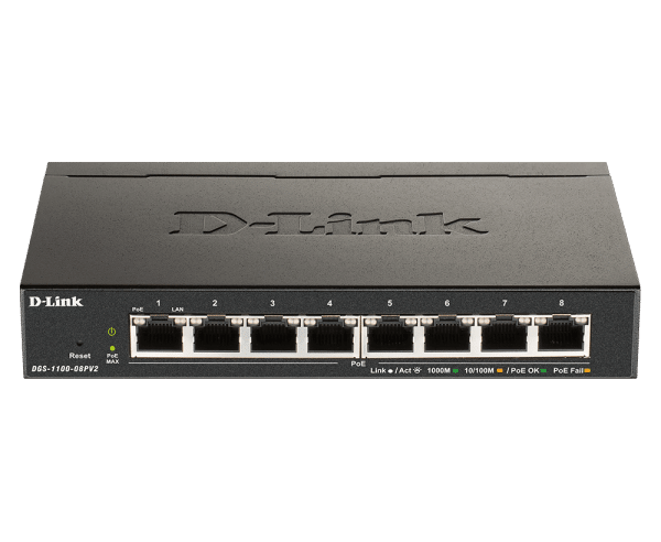 LAN Switch D-Link DGS-1100-08PV2 10/100/1000 8port PoE Smart