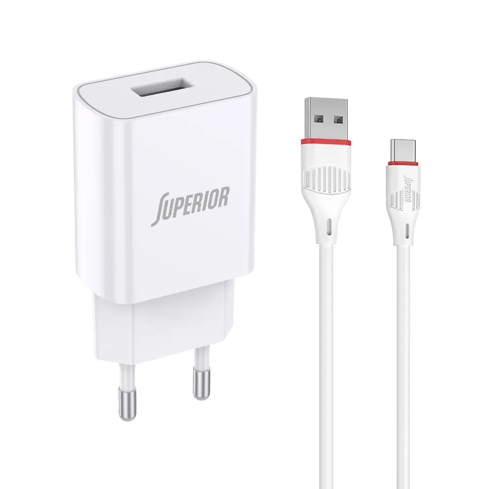 SUPERIOR Kućni Punjač SU-P100 10.5W 2.1A Type C, Beli
