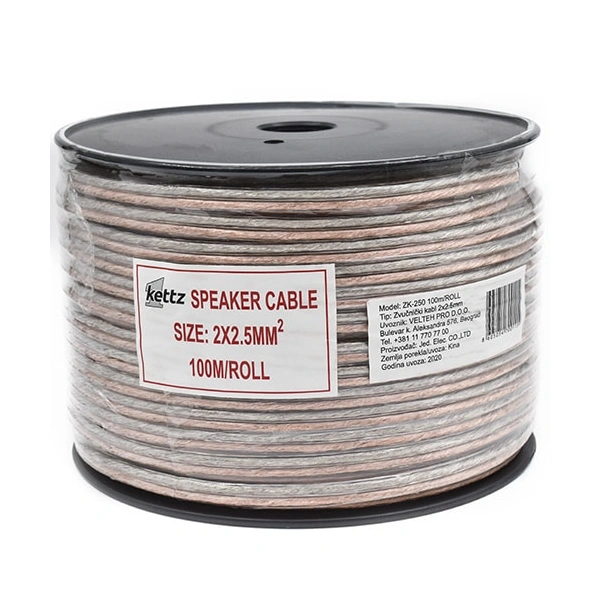 Zvučnički kabl 2x2.5mm Kettz ZK-250 100m/ROL