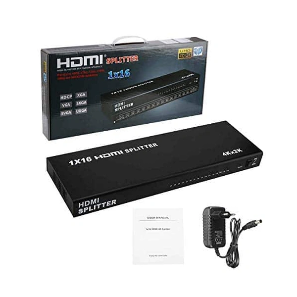 HDMI spliter aktivni 1/16 12V/3A KT-HSP-1.16