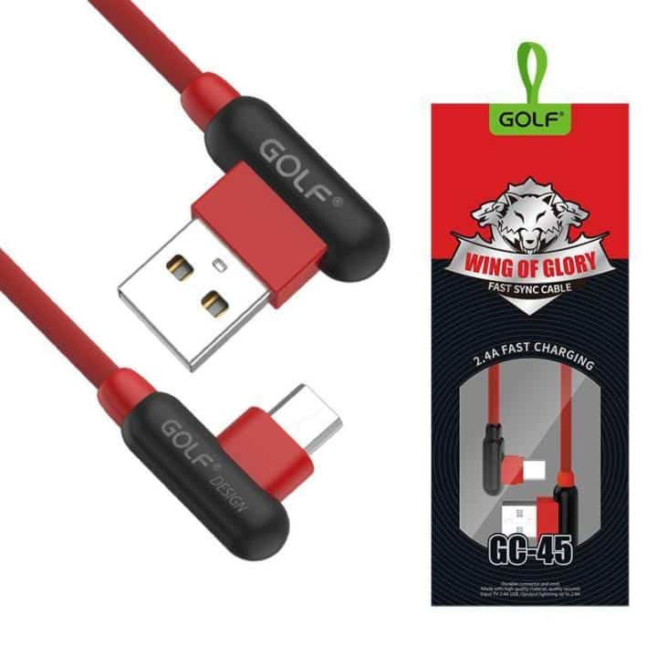 Mikro usb kabl 1m 90° GOLF GC-45m crveni