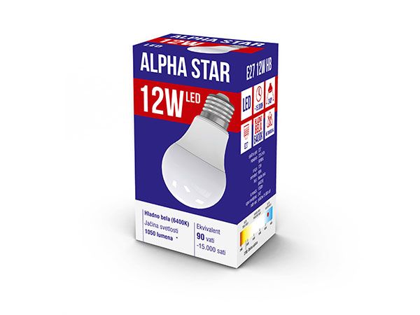 Alpha Star E27 12W HB LED Sijalica 6400K,220V,1050Lm,Hladno Bela