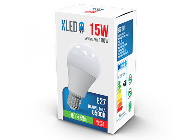 XLED E27 15W HB LED SIjalica 6500K,220V,1300Lm,Hladno Bela