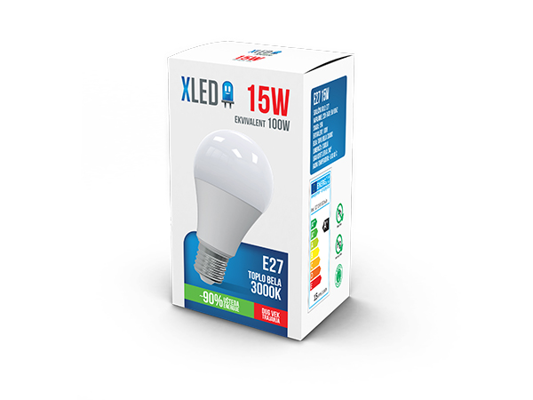 XLED E27 15W LED sijalica 3000K/1300Lm/220V/Toplo bela