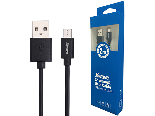 Xwave Kabl USB2.0 na Micro USB 2M 2A,PVC,crna