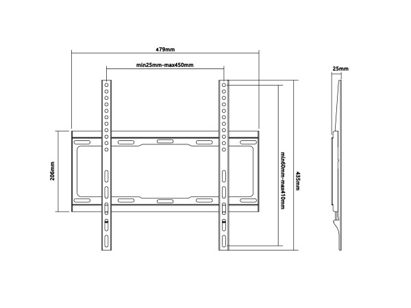 Xstand FIX 32-55 Nosač za TV/FIKSNI/VESA 400x400/40kg/2.5 cm od zida