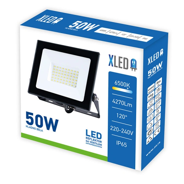 XLED 50W LED reflektor sa ventilom, 6500K,4270,IP65,AC220-240V,crni M.No12002426-b