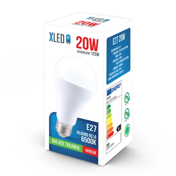 XLED E27 20W 6500K LED Sijalica,1600Lm,220V,Hladno Bela