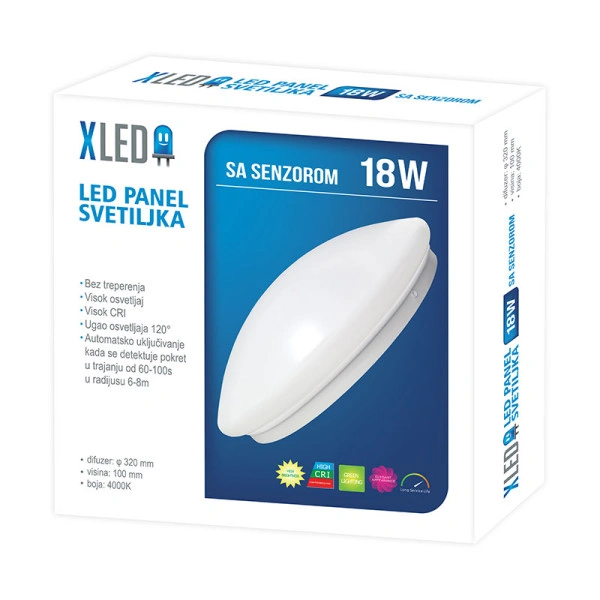 XLED SL-X-P3001803 18W Nadgradni okrugli LED panel 4000K,1530Lm,senzor
