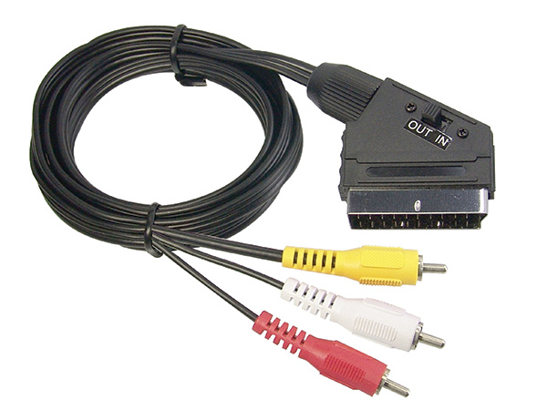 Xwave SCART na 3RCA 1,5m Audio-Video Kabl M-M sa IN-OUT prekidačem