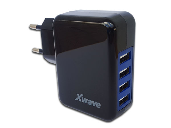 Xwave H44 USB brzi ZIDNI punjac za mobilne,tablete,4xUSB-4A/3,1A/2,1A/1A crni