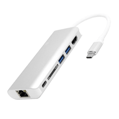 Adapter-konvertor TIP C na HDMI+2xUSB 3.0+SD+TIP C+RJ45