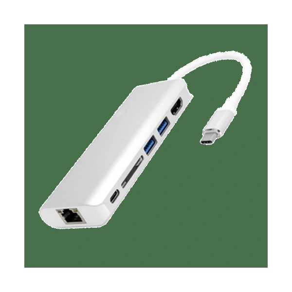 Adapter-konvertor TIP C na HDMI+2xUSB 3.0+SD+TIP C+RJ45