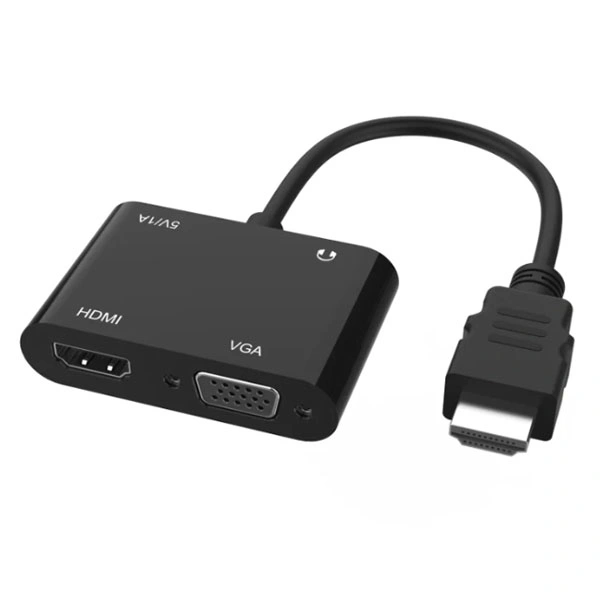 Adapter-konvertor HDMI na HDMI+VGA+Micro+Audio