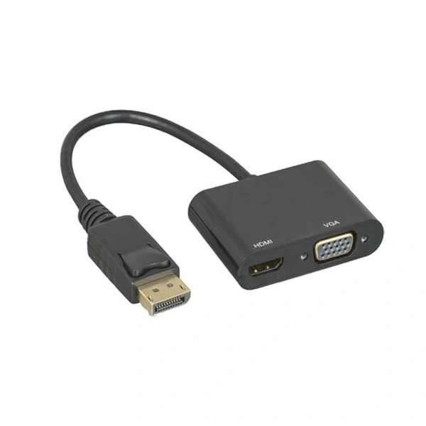 Adapter-konvertor Display Port na HDMI 4K+VGA, metal