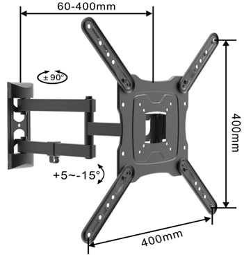 TV nosa&#269; ZGLOBNI 17&quot;- 55&quot;do 30kg Vesa 400*400