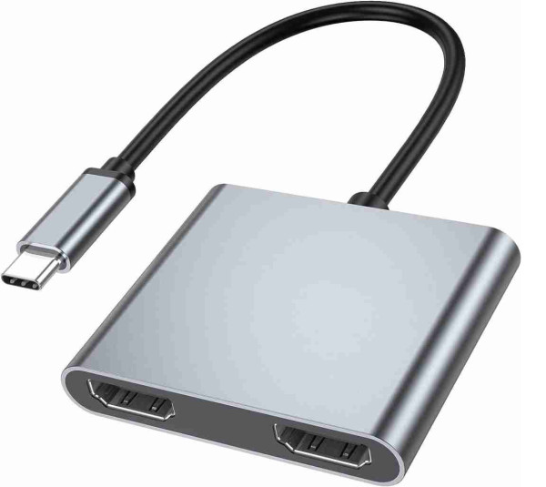Adapter-konvertor TIP C na 2xHDMI 4K+USB 3.0+TIP C