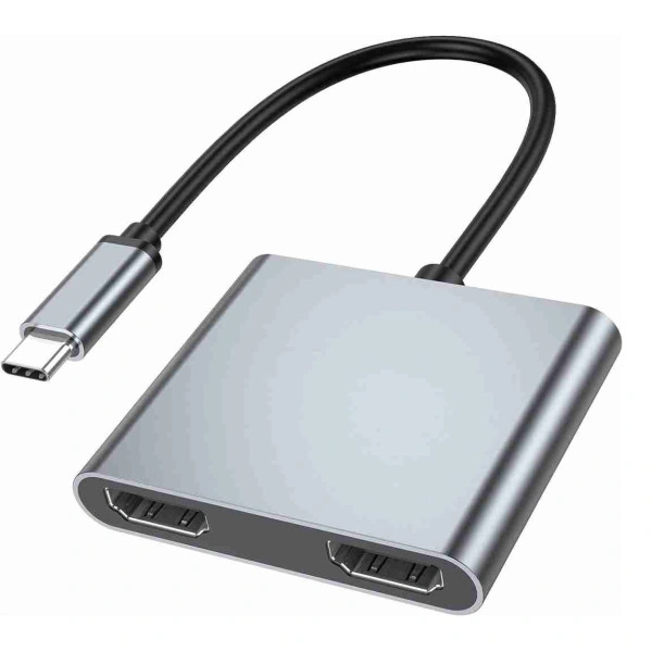 Adapter-konvertor TIP C na 2xHDMI 4K+USB 3.0+TIP C
