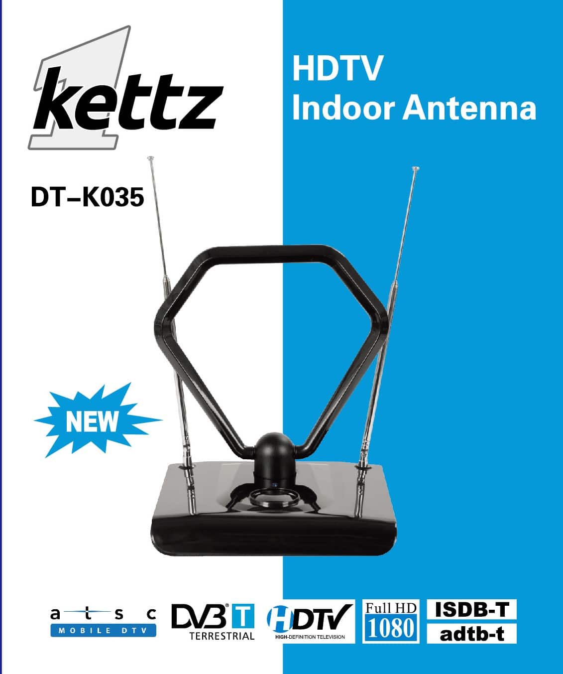 Sobna TV/FM antena Kettz DT-K035 + pojačivač