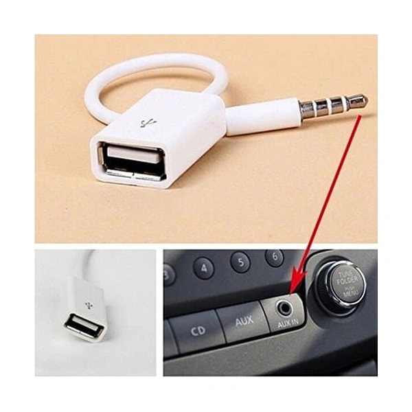 USB na AUX adapter beli 17cm A017